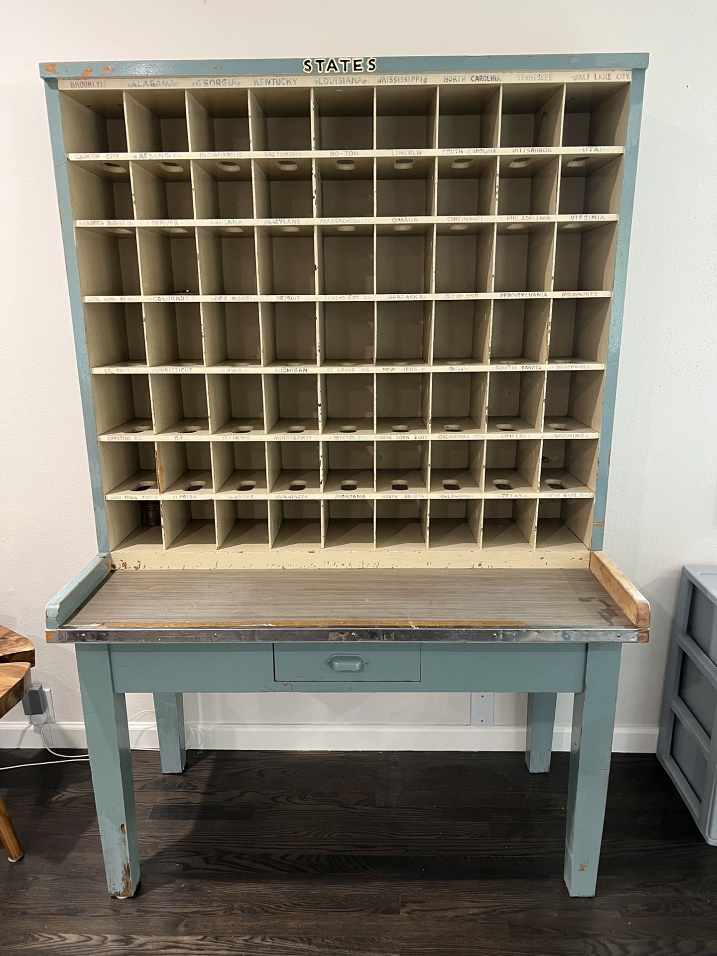 certified antique primitive postal cabinet