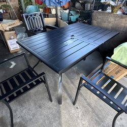 New 7 Pcs Patio Black W 6 Chairs 