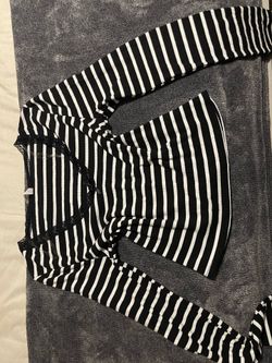Black and White Striped Crop Top