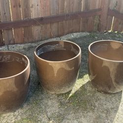 Vintage Mid Century Modern GAINEY Ceramics Pot X 3