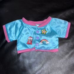 Build A Bear Rare Kabu Pawlette Jacket Teal Blue Rainbow Gum Coat bomber jacket