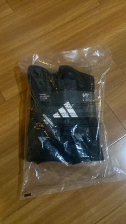 Adidas 6 pk. LG Black Crew Socks