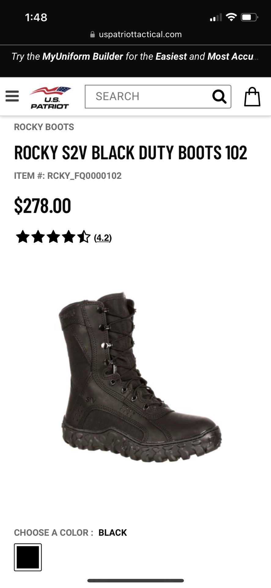 Rocky s2v shop black