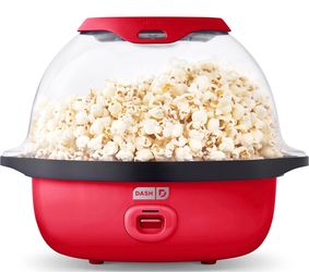 SmartStore Deluxe Stirring Popcorn Maker - Hot Oil Electric Popcorn Popper with Butter-Warming Tray, Clear Serving Bowl, Storage Lid & Measuring Cup -