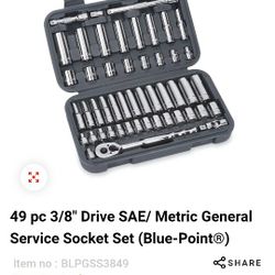 Snap On Bluepoint Socket Set 3/8 Drive