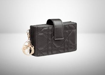 Christian Dior Lady Dior 5-Gusset Card Holder in Black Cannage Lambskin
