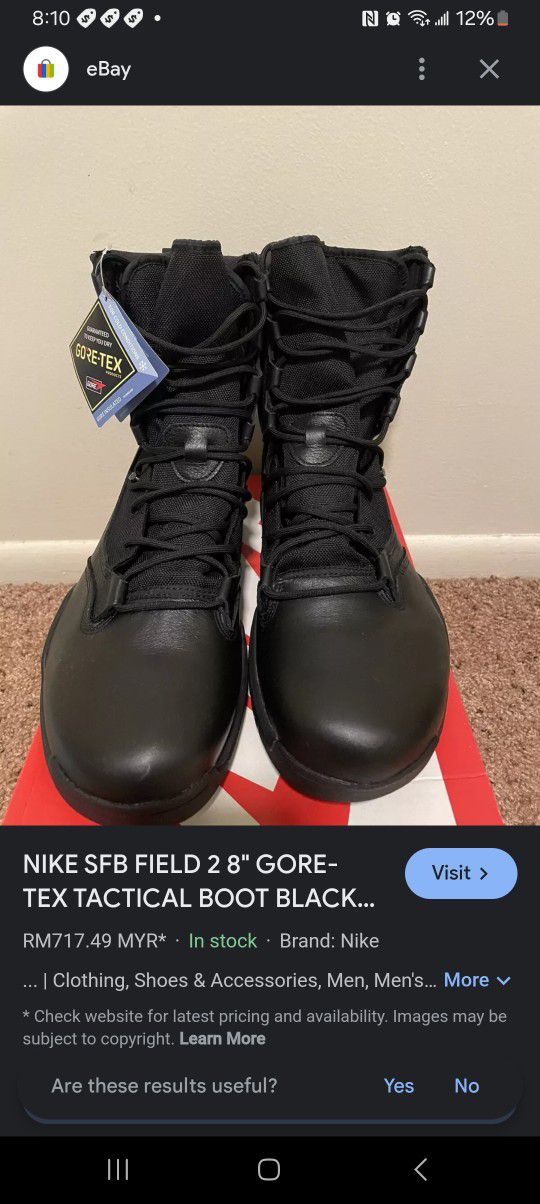 NEVER WORN NIKE SFB FIELD 2GTX TACTICAL BLACK MENS BOOTS SIZE 9