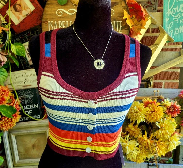AspIresolar Sleeveless Button Cropped Tank Tops