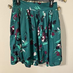 Skirt With Floral Pattern And Elastic Waist