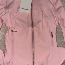 Defined Pink Lululemon With Gold Zipper 