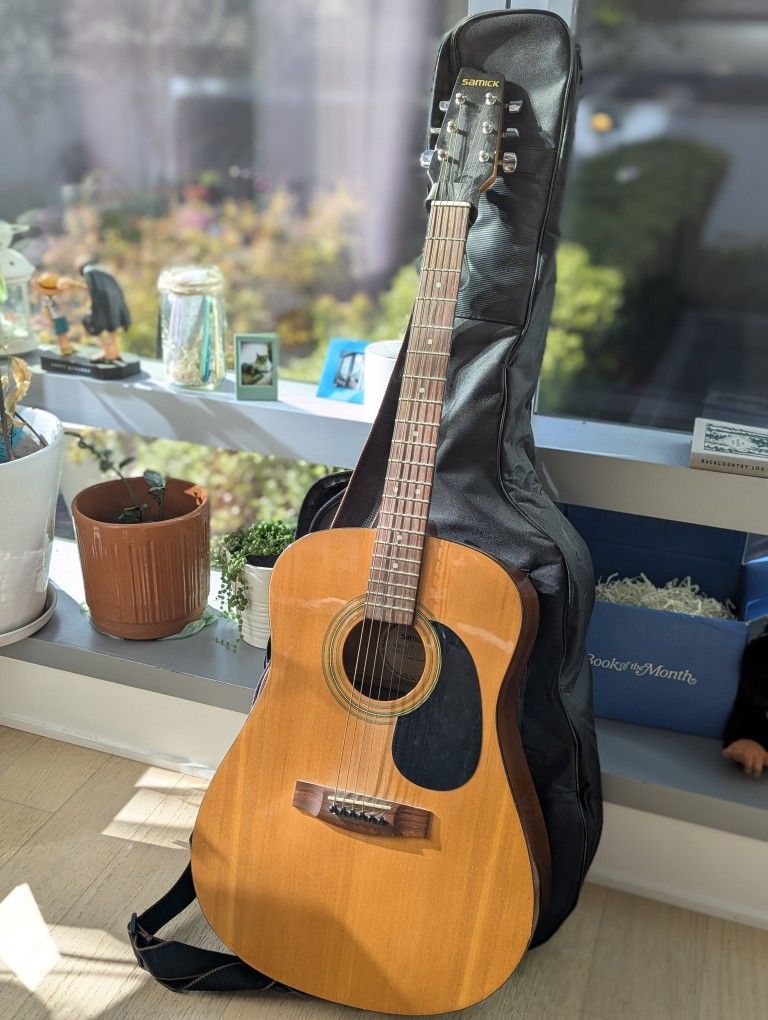 Samick Acoustic Guitar with Case - Excellent Condition