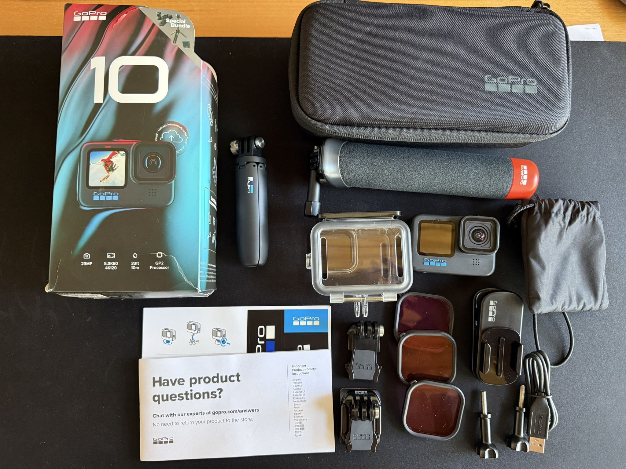 GoPro Hero10 Black + Mega Accessories + Adventure Ready