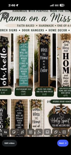 🏡 Handcrafted Faith-Based Porch Signs & Door Hangers