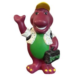 Barney Purple Dinosaur Ceramic Mold Handmade Hand Painted Figure Vintage 90s