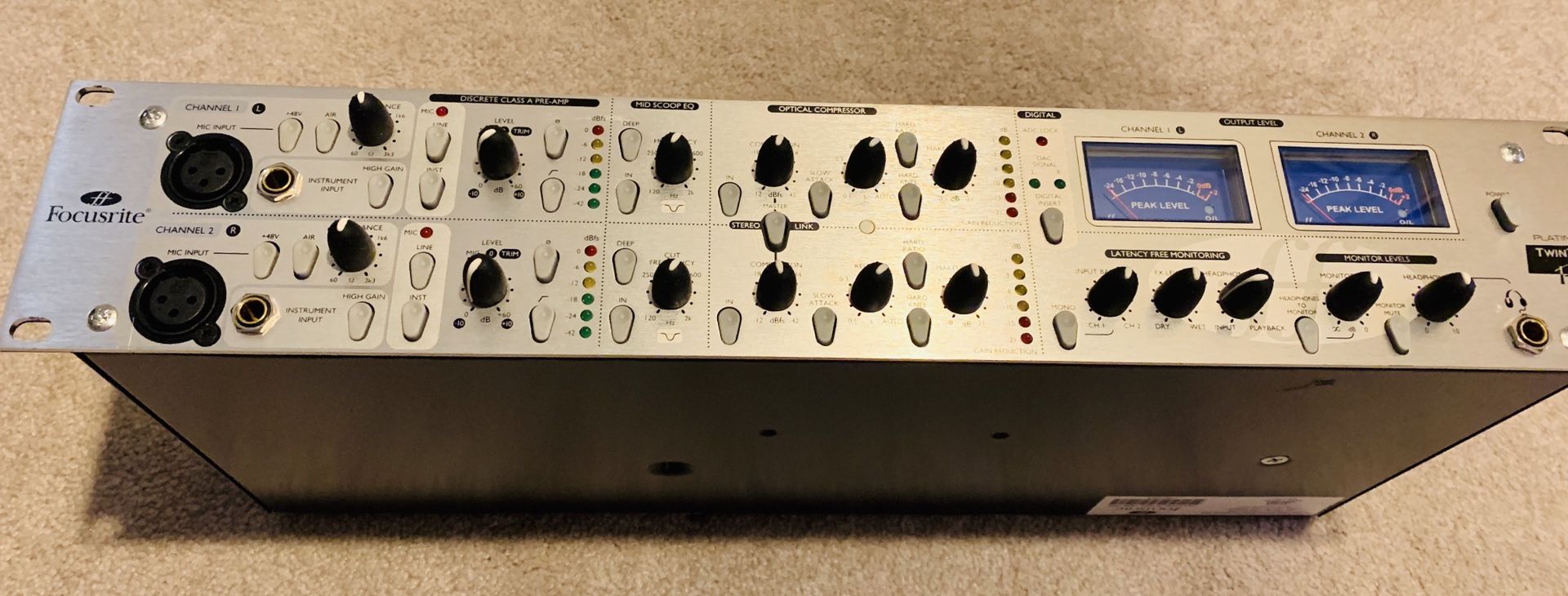 Focusrite Platinum TwinTrak Pro channel strip