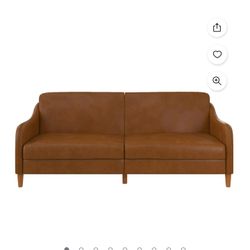Camel Faux Leather Futon Brand New Out The Box 