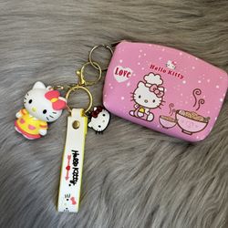 Hello Kitty Keychain With Coins Purse 