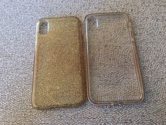 iPhone X phone cases glitter and gold