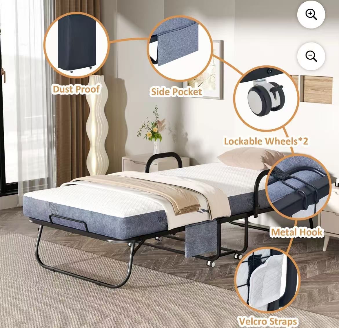 Twin Size Folding Bed 75" x 38"