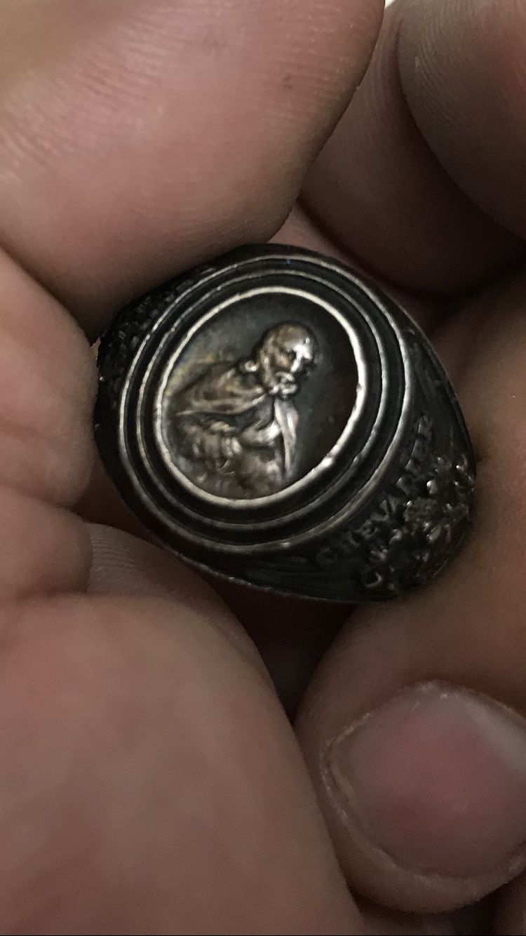 Antique Stirling Silver DeMolay Signet Ring