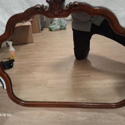 Antique Ornate Mirror (Dark Wood)
