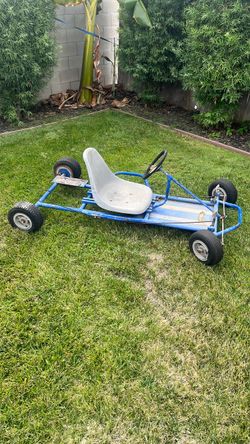 Vintage Go-Kart Frame with Seat and Wheels