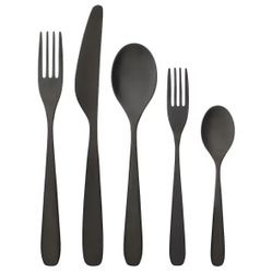 40-piece flatware set, black (8 settings)