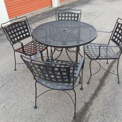 Outdoor Wrought Iron Dining Set