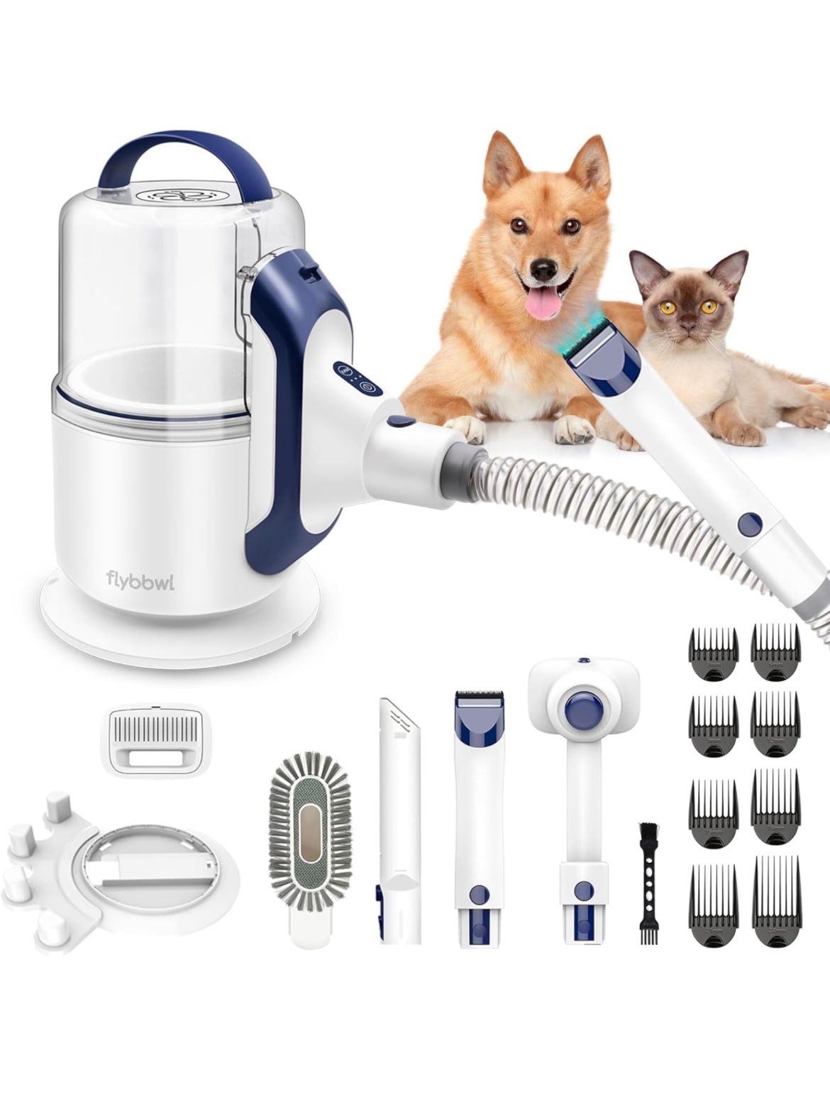 FLYBBWL Pet Grooming Vacuum Hair: Dog Hair Grooming Kit - Professional Dog Vacuum - Deshedding Vac for Pet