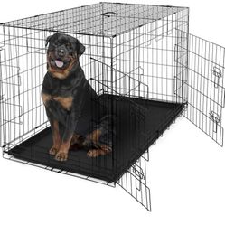 New In Box 42x28x31 Xl'Xxl Dog Crate 2 Door Folding Puppy Cage With Floor Tray Easy Pop Up Kennel Jaula De Mascota 