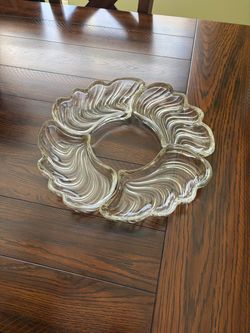 Set of 4 Vintage Swirl Glass Interlocking Serving Dishes