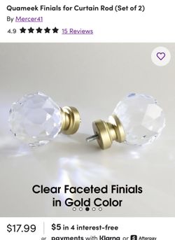 Crystal curtain Rod Ends