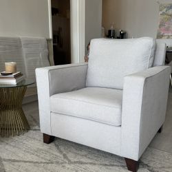 Pottery Barn Light Gray Upholstered Armchair