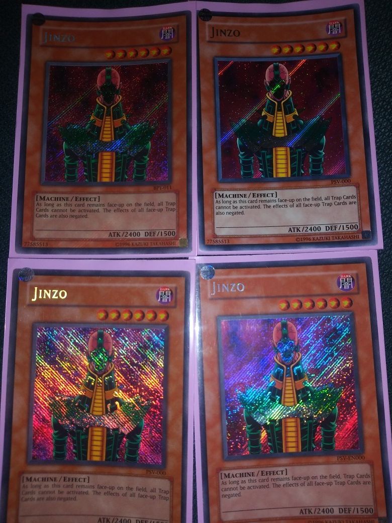 YUGIOH RARE CARD JINZO PSV-000 BPT-011 AND PSV-EN000