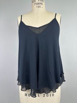 Guess Lara Double Layer Cami Sheer Trim Chain Back XS