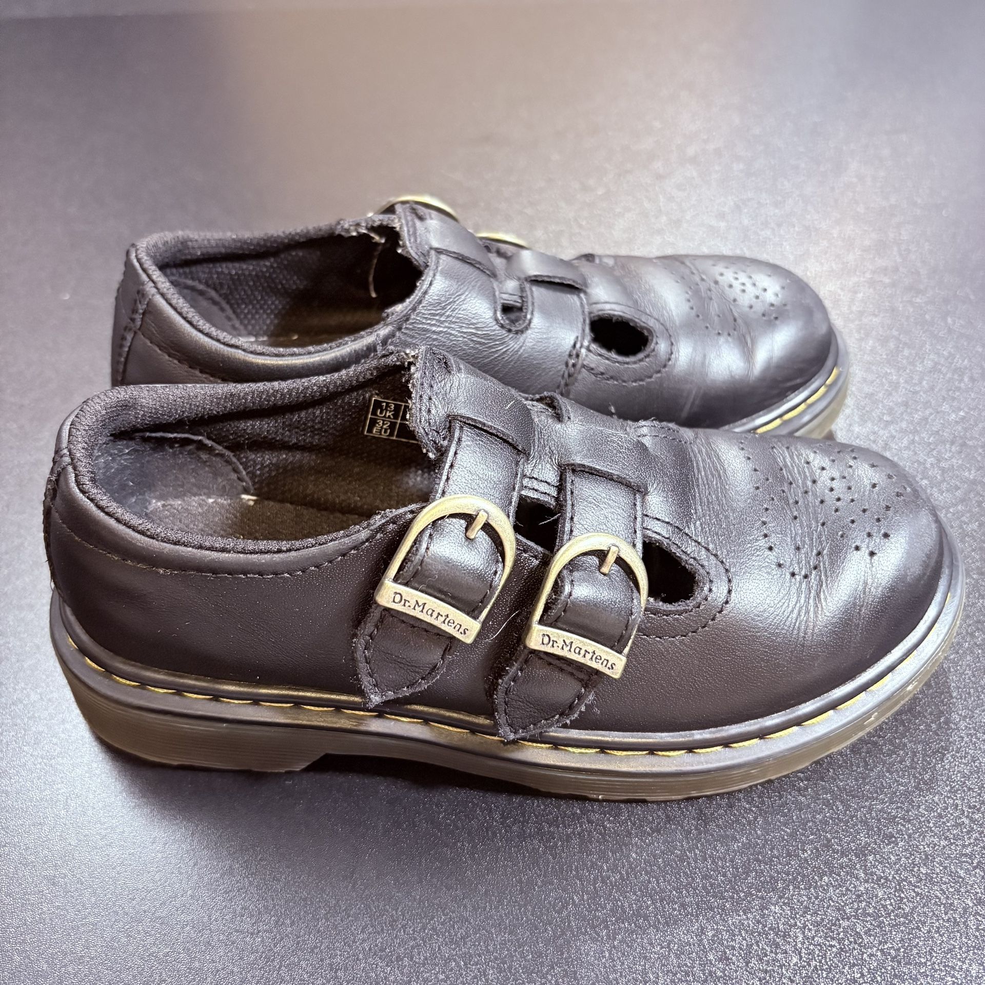 Dr. Martens 8065 Y Mary Jane Big Kid Youth Size 1 Black Buckles school girl
