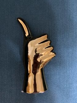 Gold Ceramic Thumbs Up Sculpture