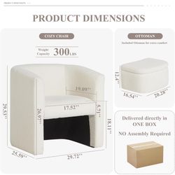 accent chair with storage ottoman 
