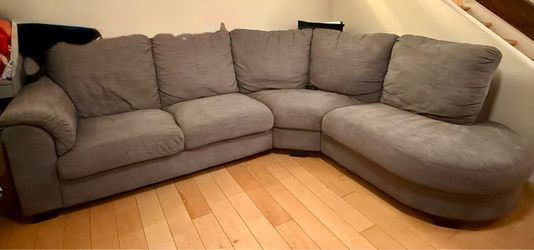 IKEA Gray Modular L-Shape Sectional Sofa with Rounded End - Orig. $1100+