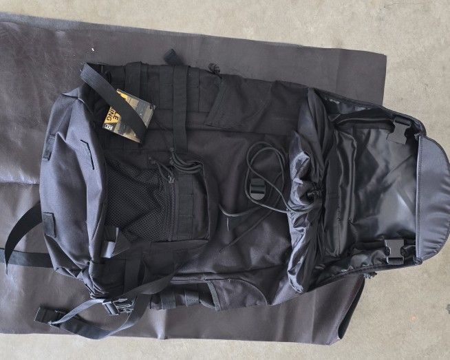 Military Black Hiking Backpack Brand New .
