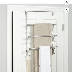 Over-the-Door 3-Tier Towel Bar with Hooks