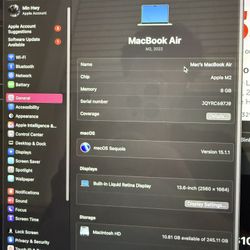 Macbook air M2 2022