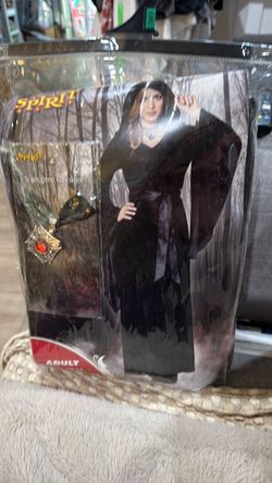Black velvet hooded robe