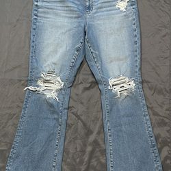 American Eagle ripped boot cut jeans