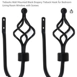 Curtain Tie Back Set If 8 Color Black 