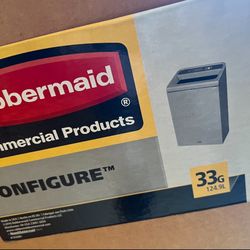 33 Gallon Rubbermaid Configure Stainless Trash Can 