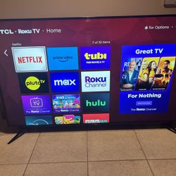 75” TCL 4k Smart Roku TV