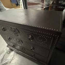 High End Leather Wrapped Dresser | Estate Sale