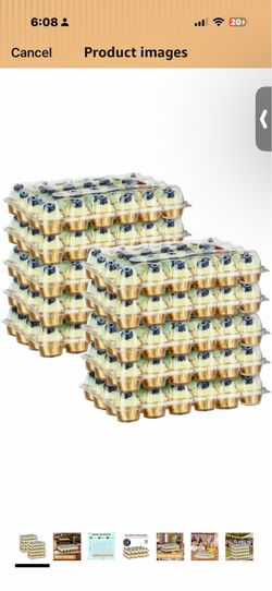 24 Pack x 10 Sets Count Cupcake Containers, Plastic Disposable Cupcake Boxes Holder, Stackable Clear Cupcake Carrier with High Tall Dome Lid