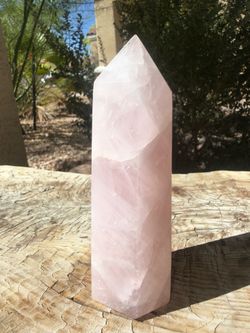 6” Chunky Rose Quartz Crystal Tower